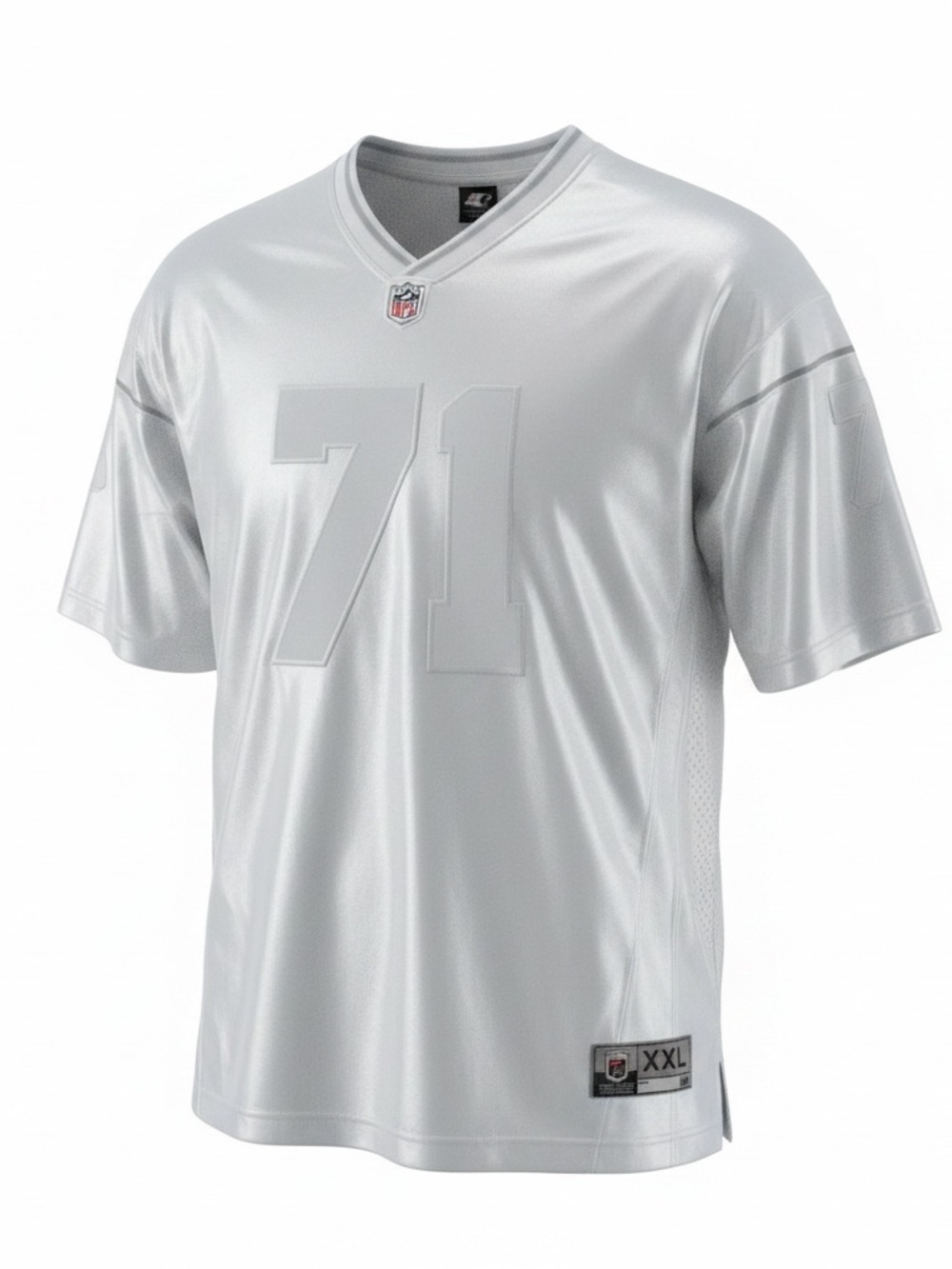 Vintage Starter XXL 71 Football Jersey Mens XL White Mesh V-Neck Short Sleeve